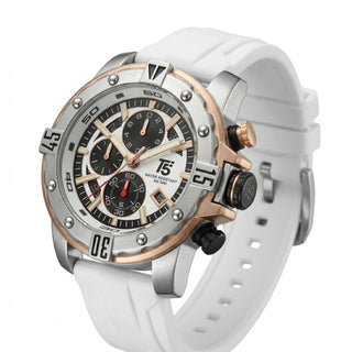 T5 white Silicone Black Dial Multi-Dial Chronograph Watch