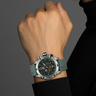 T5 Blue Silicone Black Dial Multi-Dial Chronograph Watch