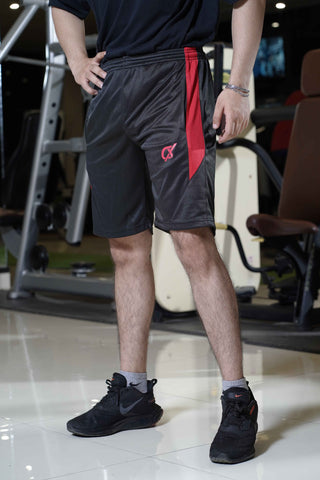 Men's Cx Rhythm Jump Short in Black with Red Panel