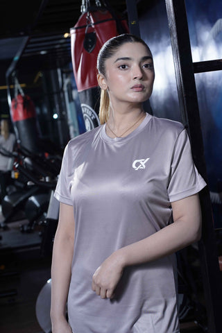 Women's Cx Heat Shift Half Sleeves T-Shirt in Gray