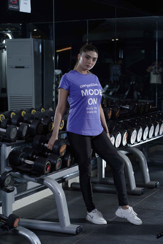 Women's Cx Level Burn Half Sleeves T-Shirt in Purple