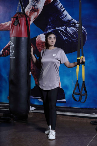 Women's Cx Heat Shift Half Sleeves T-Shirt in Gray