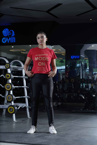 Women's Cx Level Burn Half Sleeves T-Shirt in Red