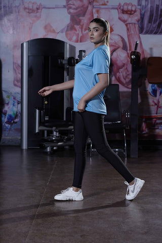 Women's Cx Heat Shift Half Sleeves T-Shirt in Blue