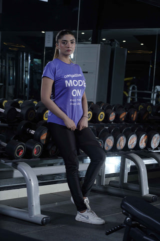 Women's Cx Level Burn Half Sleeves T-Shirt in Purple