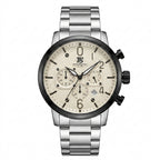 T5  Silver Silicone Black Dial Multi-Dial Chronograph Watch
