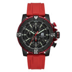 T5 Red Silicone Black Dial Multi-Dial Chronograph Watch