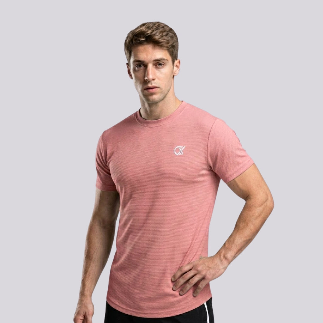 Men's CX Ribbed Motion T-Shirt in Dusty Rose