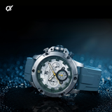 T5 Blue Silicone Black Dial Multi-Dial Chronograph Watch