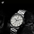 T5  Silver Silicone Black Dial Multi-Dial Chronograph Watch