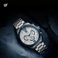 T5 Azure Bezel Silver Steel Chronograph Watch