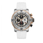 T5 white Silicone Black Dial Multi-Dial Chronograph Watch