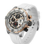 T5 white Silicone Black Dial Multi-Dial Chronograph Watch