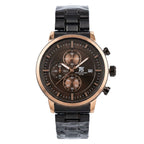 T5 Gold-Bezel Black Steel Multi-Dial Chronograph Watch