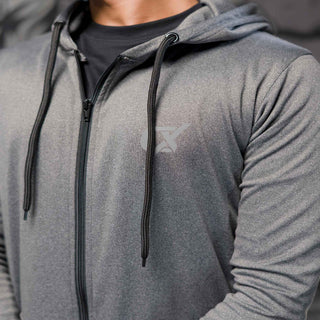 Men's CX Power Flow Zipper Hoodie in Gray