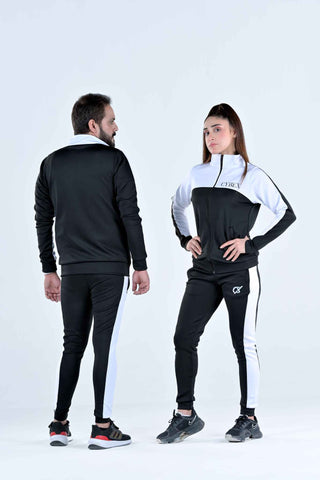 Unisex CX Track Suits Power Flow Gear in Black with White Panels