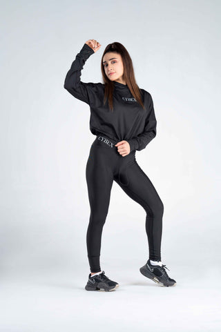 Women's CX Crop Hoodie Hyper Flex in Black