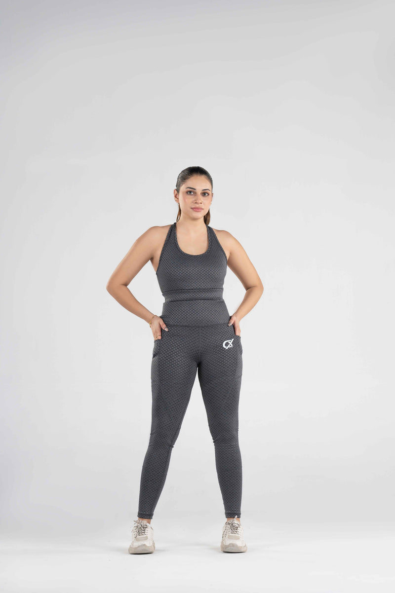 Women's CX Leggie Bra Set Diamond Fierce Fit in Gray