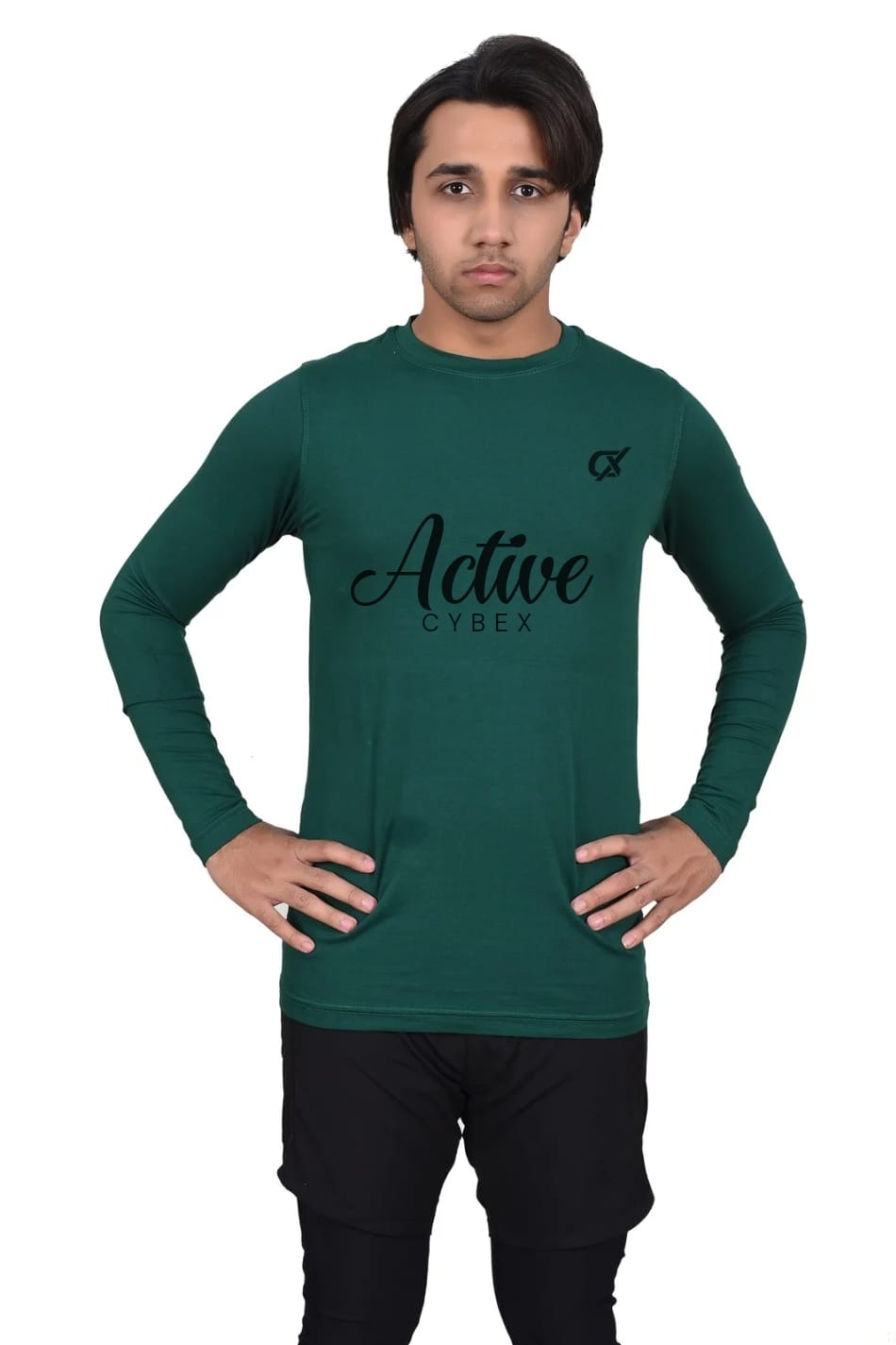 Cx Plain Green T-Shirt Full Sleeves