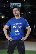 Men's Cx Rhythm Jump Short in Black with Blue Panel