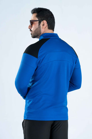 Men's CX Hyper Fit Zipper Jumper in Blue