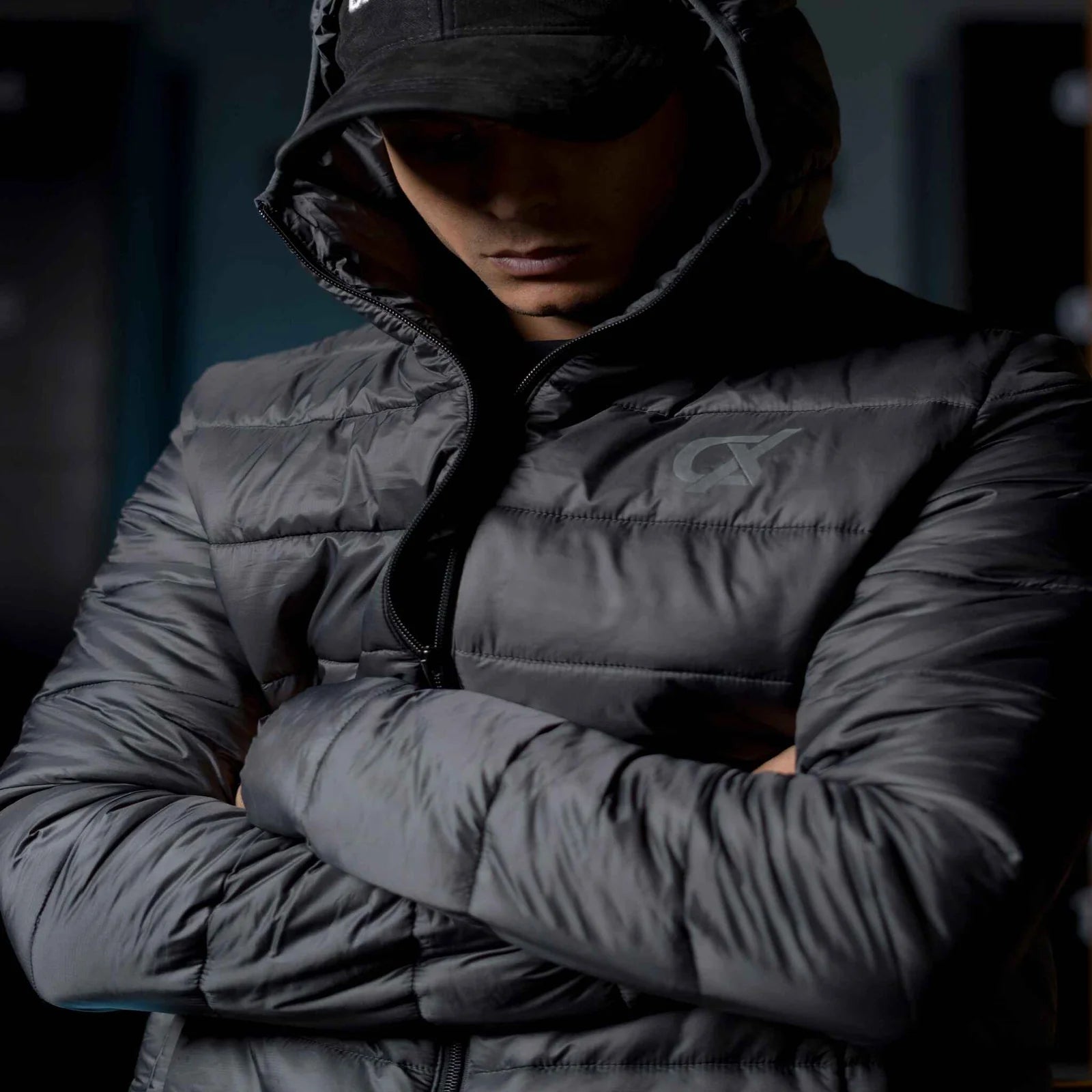 Men's CX Puffer Hooded Jacket in Black