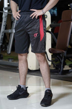 Men's Cx Rhythm Jump Short in Black with Red Panel