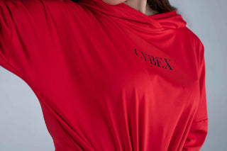 Women's CX Crop Hoodie Hyper Flex in Red