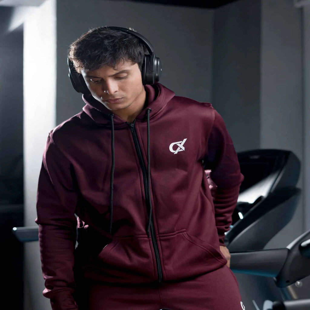 Men's CX Track Suit Cyber Boost Gear in Maroon
