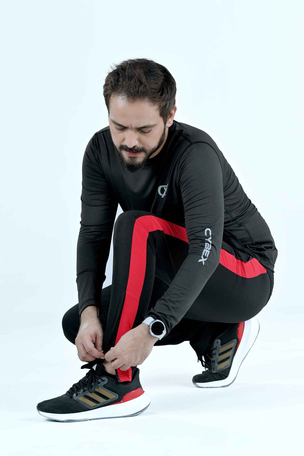 Men's CX Trouser Aero Boost in Black with Red Panel