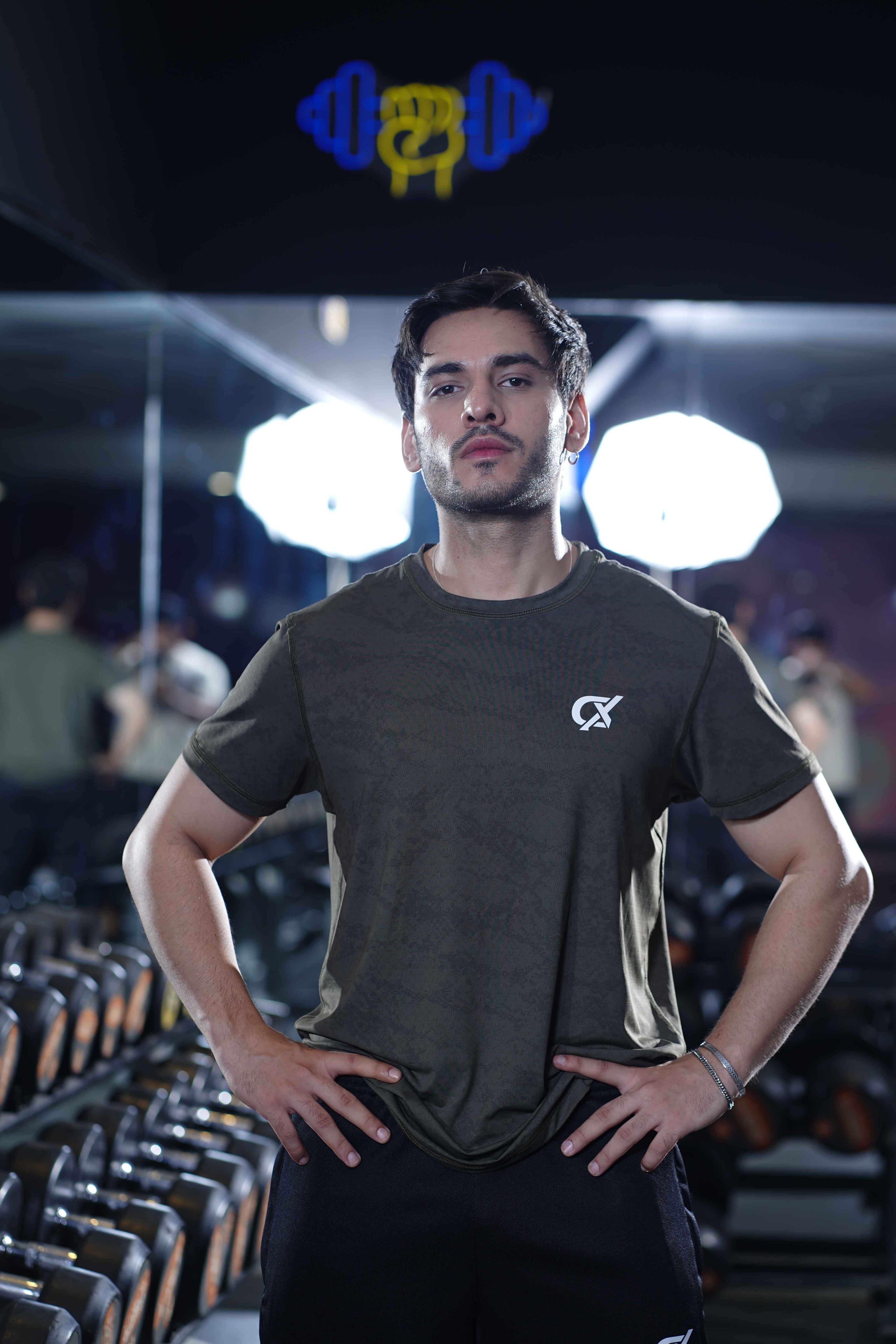 Men's Cx Raw Motion Half Sleeves T-Shirt in Black