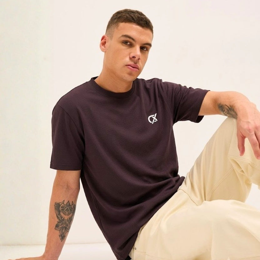 Men's CX Ribbed Motion T-Shirt in Espresso Brown
