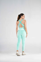 Women's Leggie Bra Set Velour Active in Sea Green