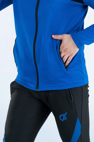 Men's CX Hyper Fit Zipper Jumper in Blue