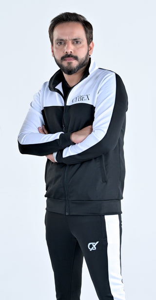 Unisex CX Track Suits Power Flow Gear in Black with White Panels