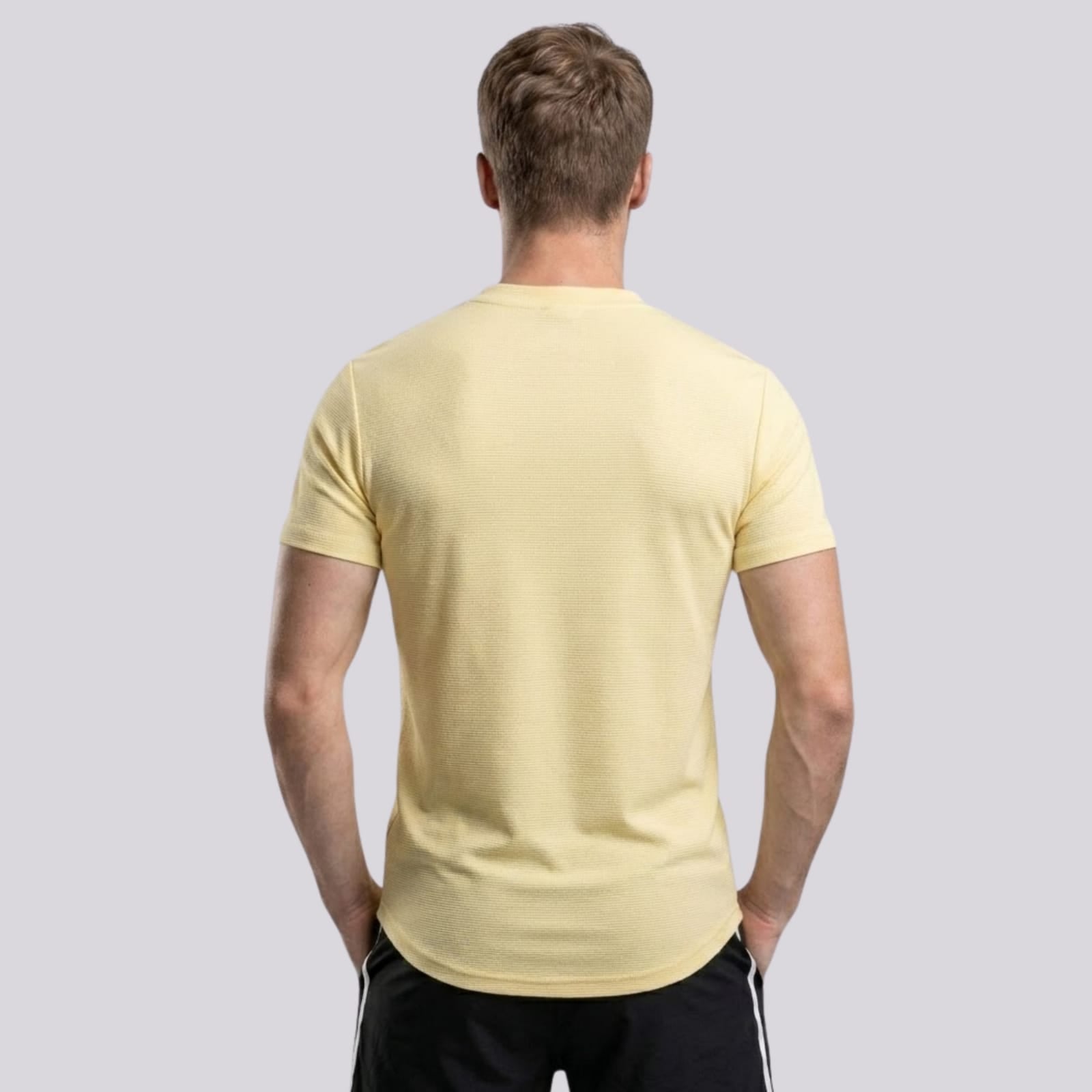 Men's CX Ribbed Motion T-Shirt in Pastel Yellow