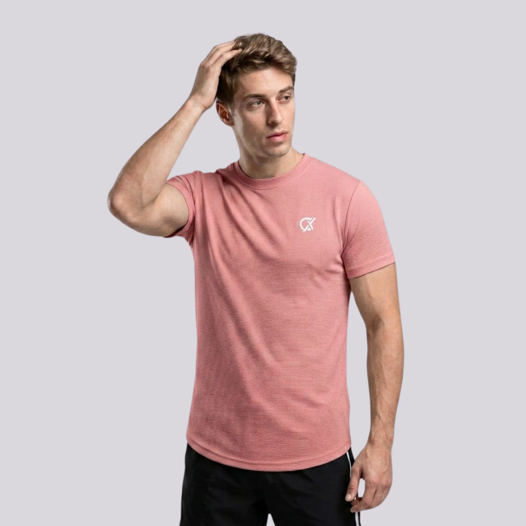 Men's CX Ribbed Motion T-Shirt in Dusty Rose