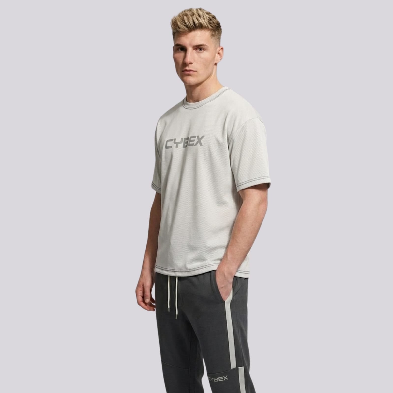 Men's CX Statement Oversized Tee in Stone White