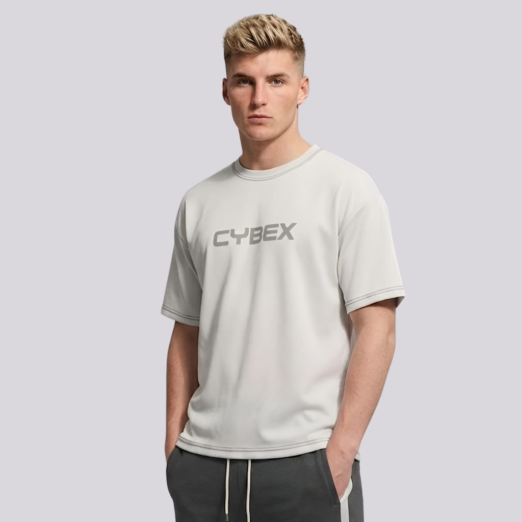Men's CX Statement Oversized Tee in Stone White