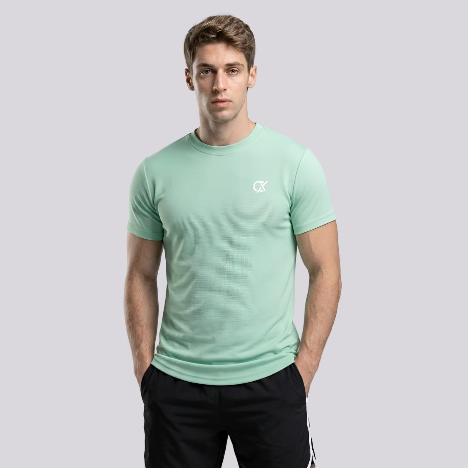 Men's CX Ribbed Motion T-Shirt in Mint Green