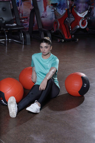 Women's Cx Heat Shift Half Sleeves T-Shirt in Sea Green