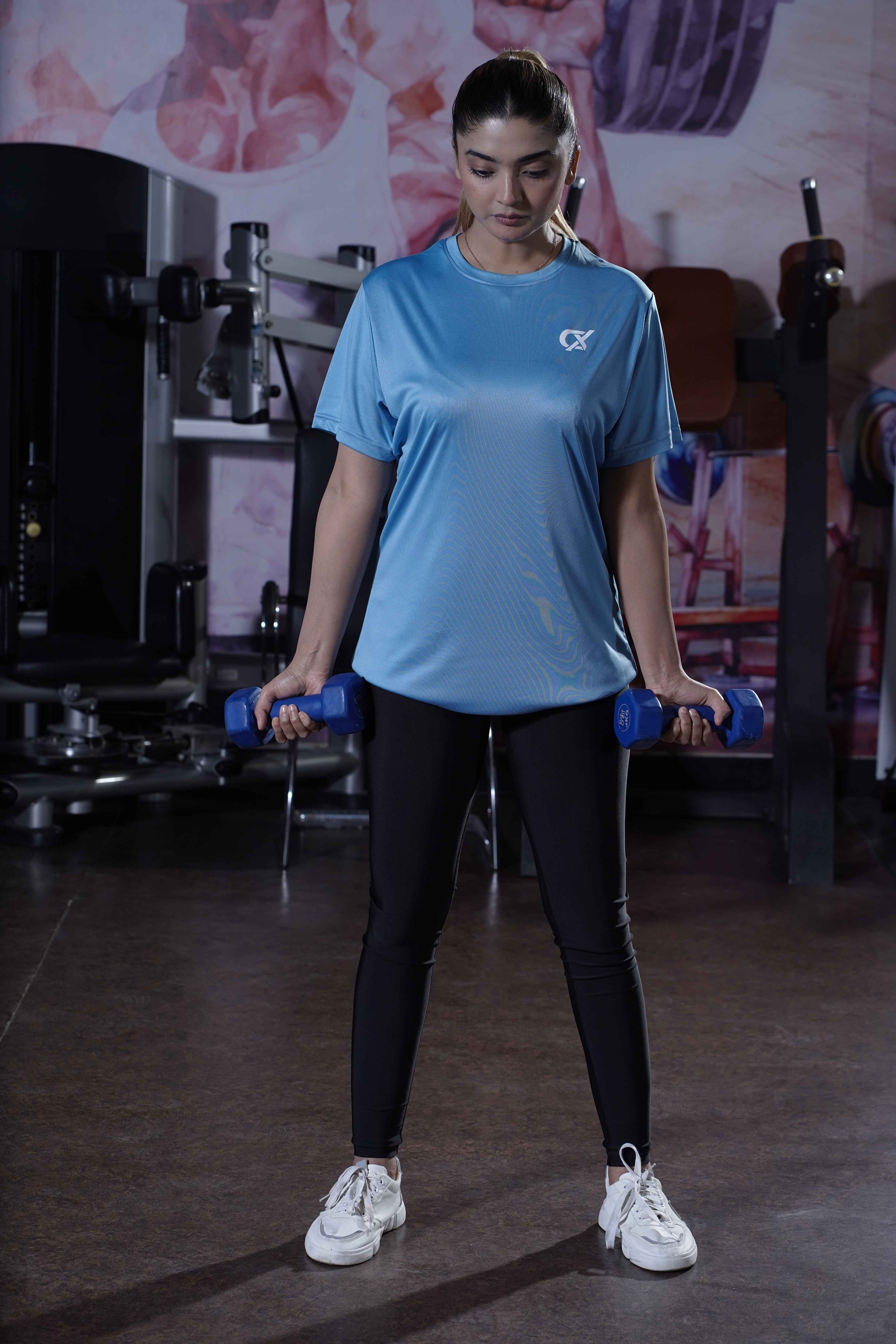 Women's Cx Heat Shift Half Sleeves T-Shirt in Blue