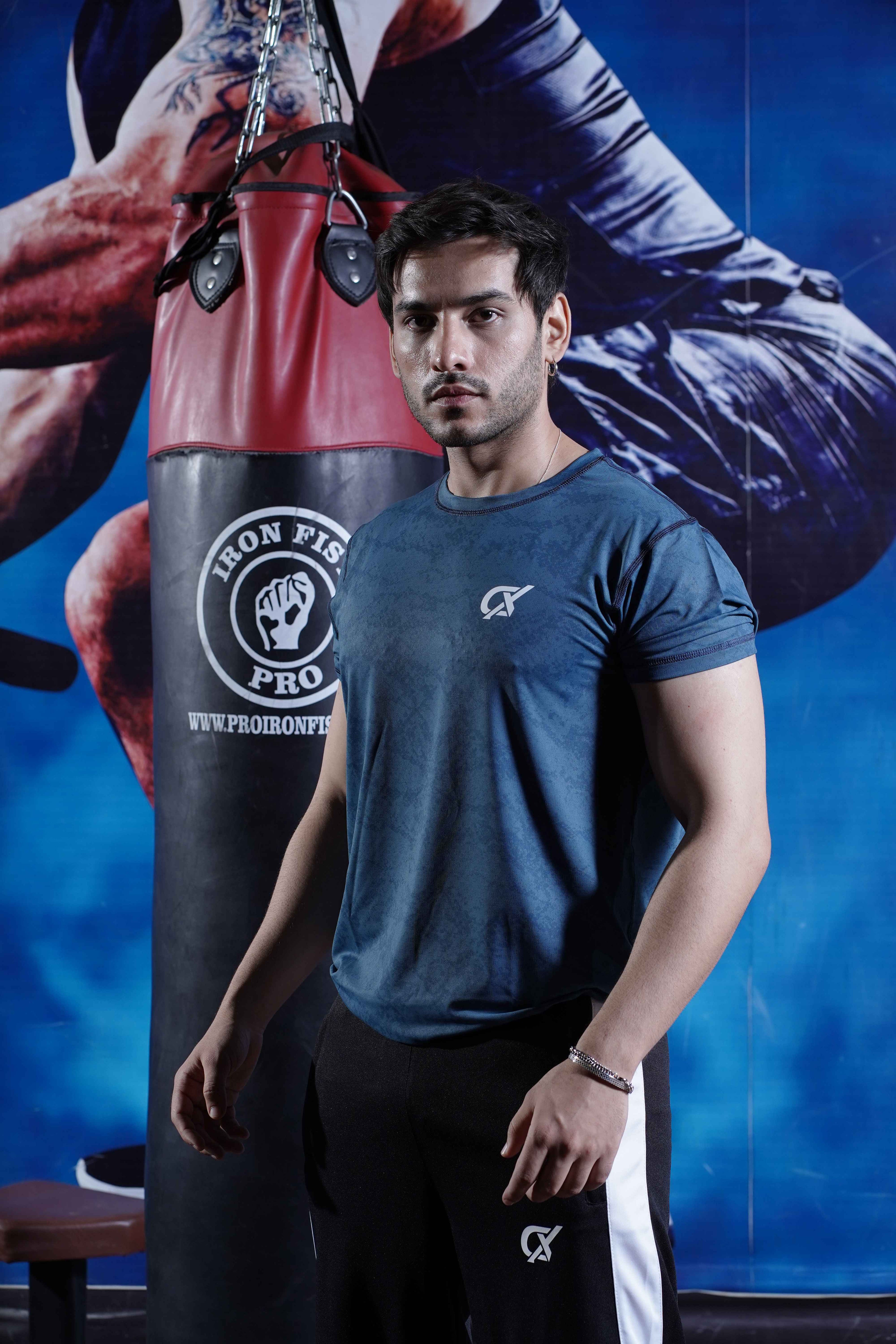 Men's Cx Raw Motion Half Sleeves T-Shirt in Blue