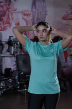 Women's Cx Heat Shift Half Sleeves T-Shirt in Sea Green