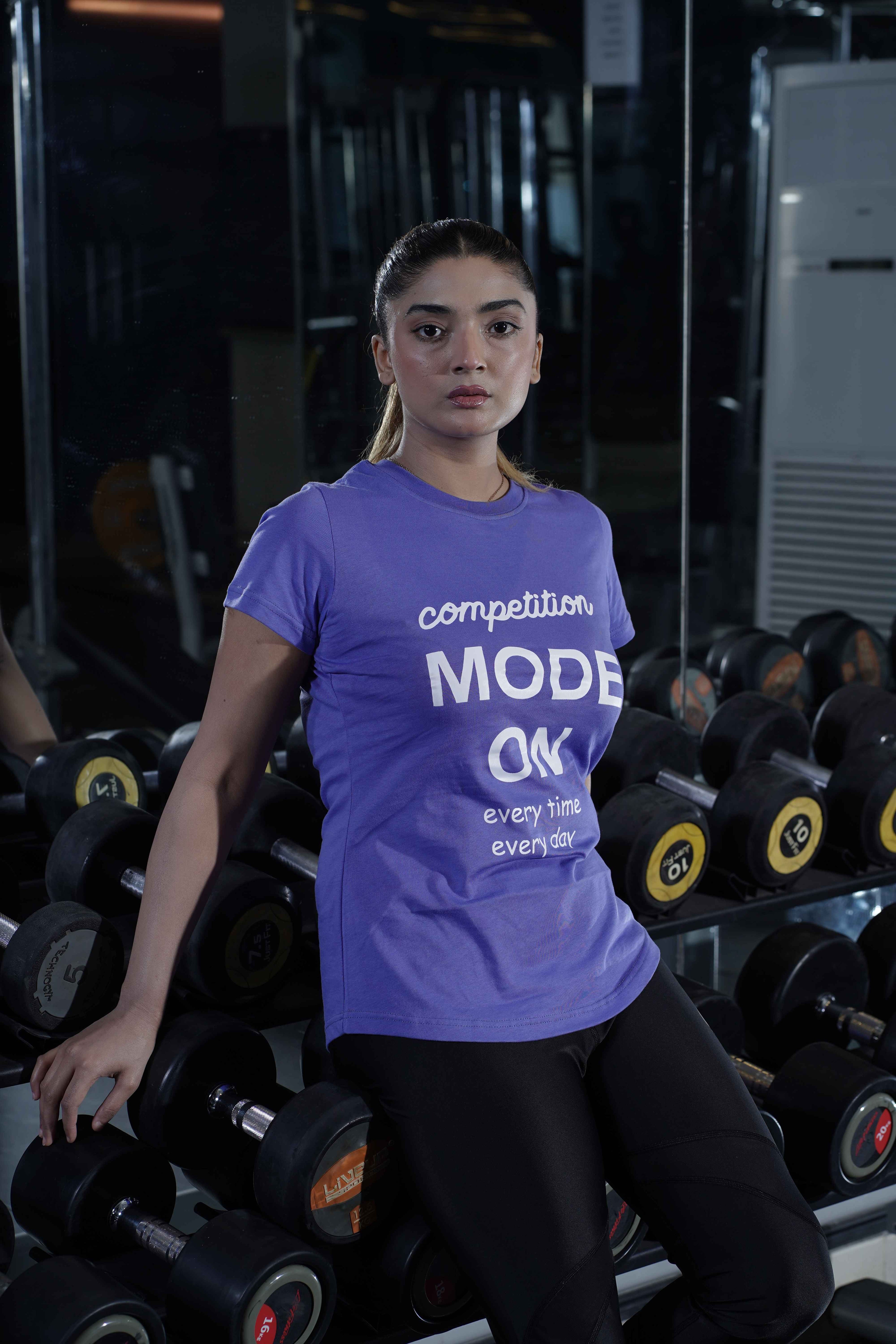 Women's Cx Level Burn Half Sleeves T-Shirt in Purple