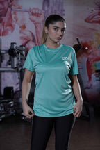 Women's Cx Heat Shift Half Sleeves T-Shirt in Sea Green