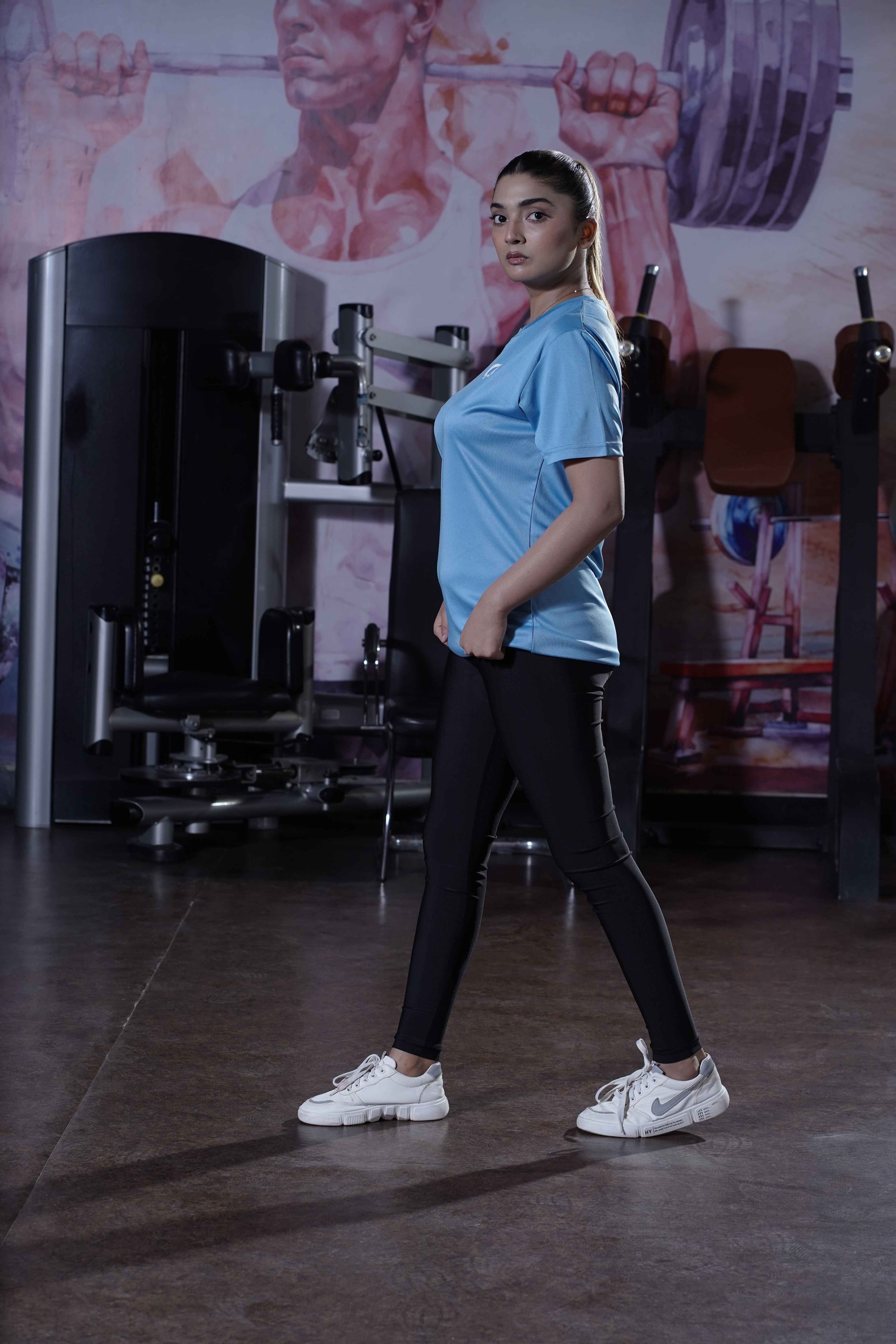 Women's Cx Heat Shift Half Sleeves T-Shirt in Blue