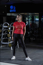 Women's Cx Level Burn Half Sleeves T-Shirt in Red